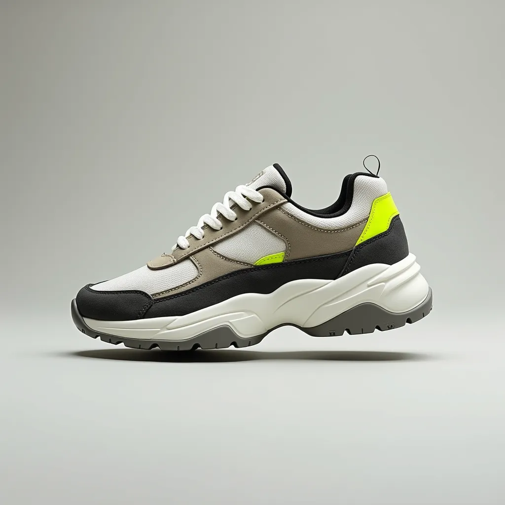 Step Heavy Lo — chunky trainer in grey and black with a volt flash